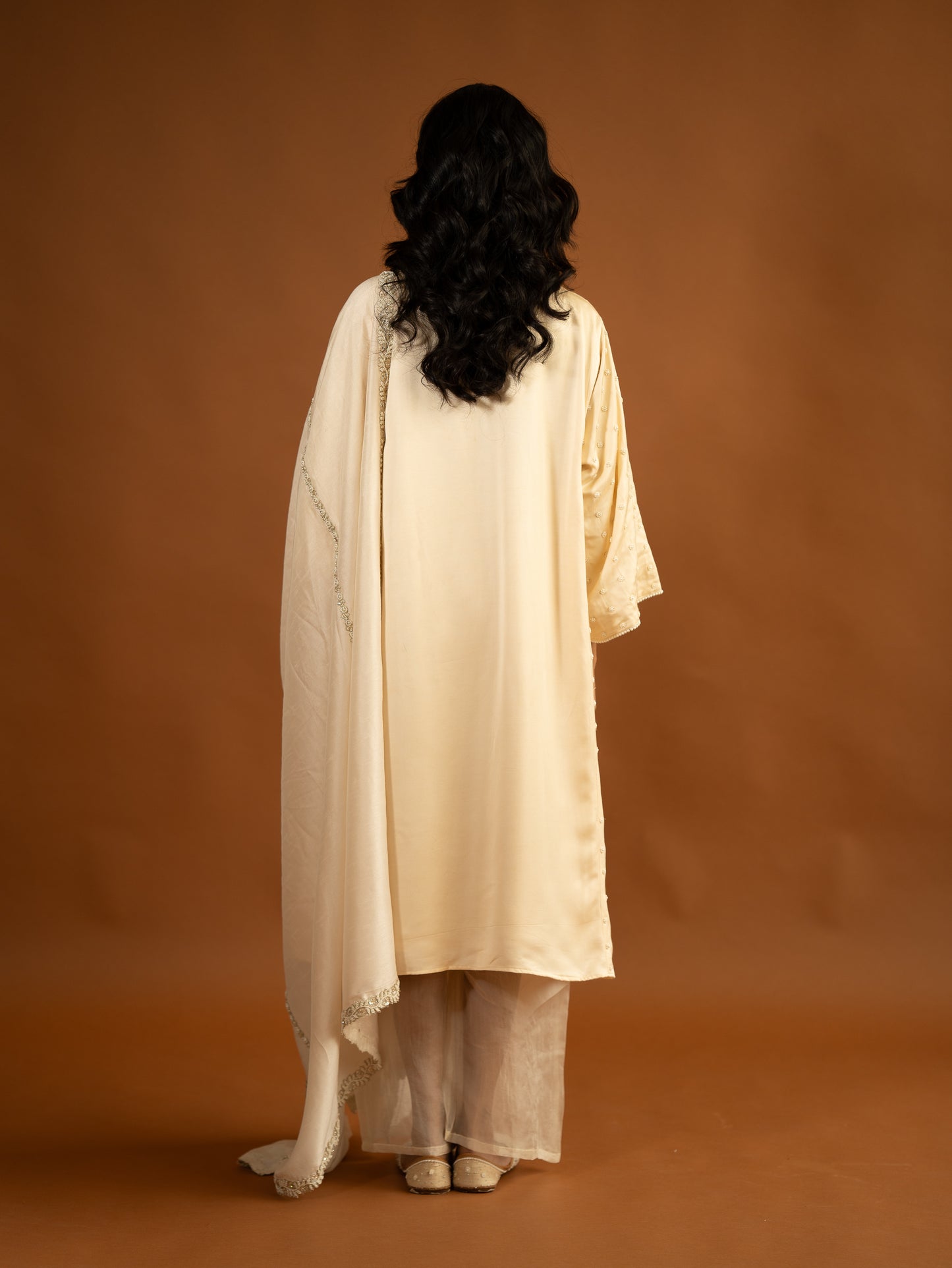 "Grace" - Ivory bead embroidered kurta set