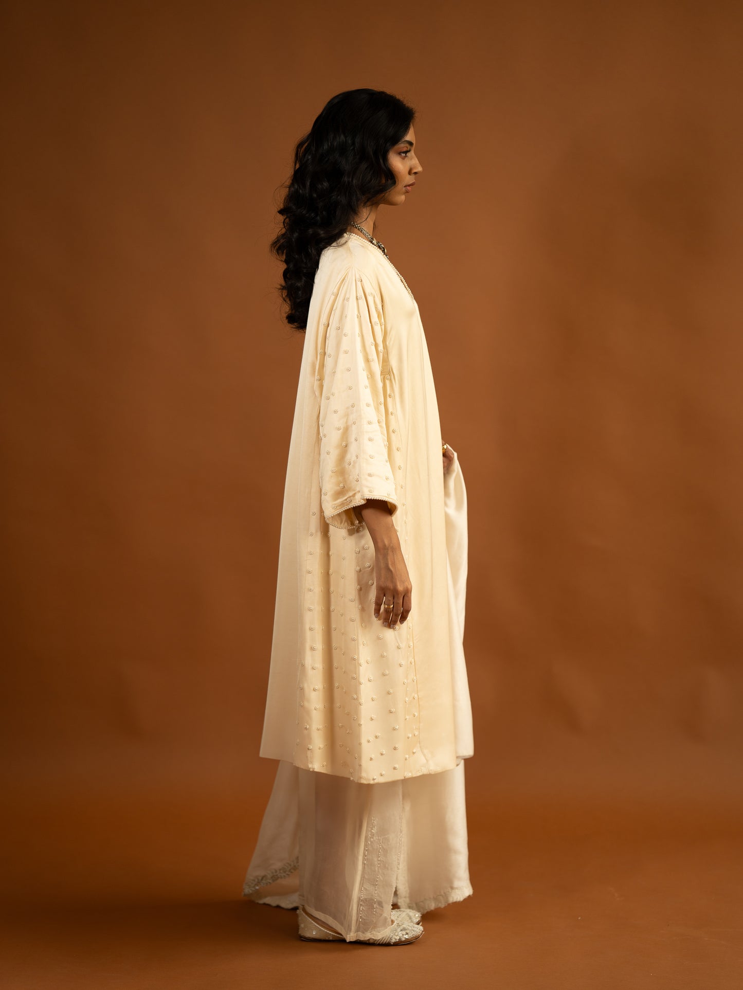 "Grace" - Ivory bead embroidered kurta set
