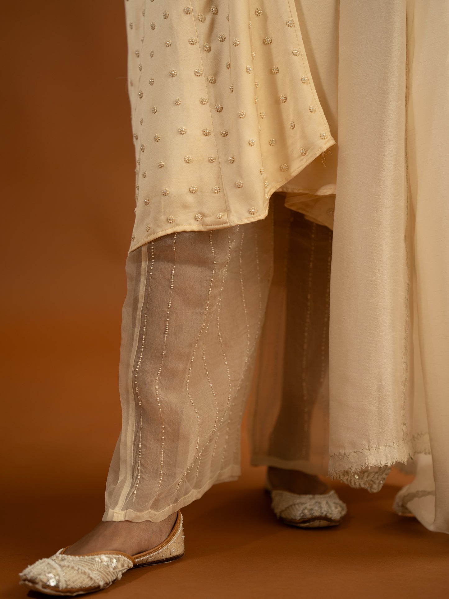 "Grace" - Ivory bead embroidered kurta set