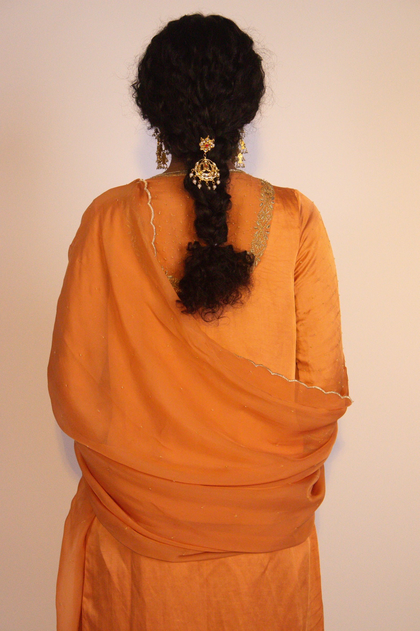 "Reet" - Hand embroidered straight kurta and chudidaar pant set