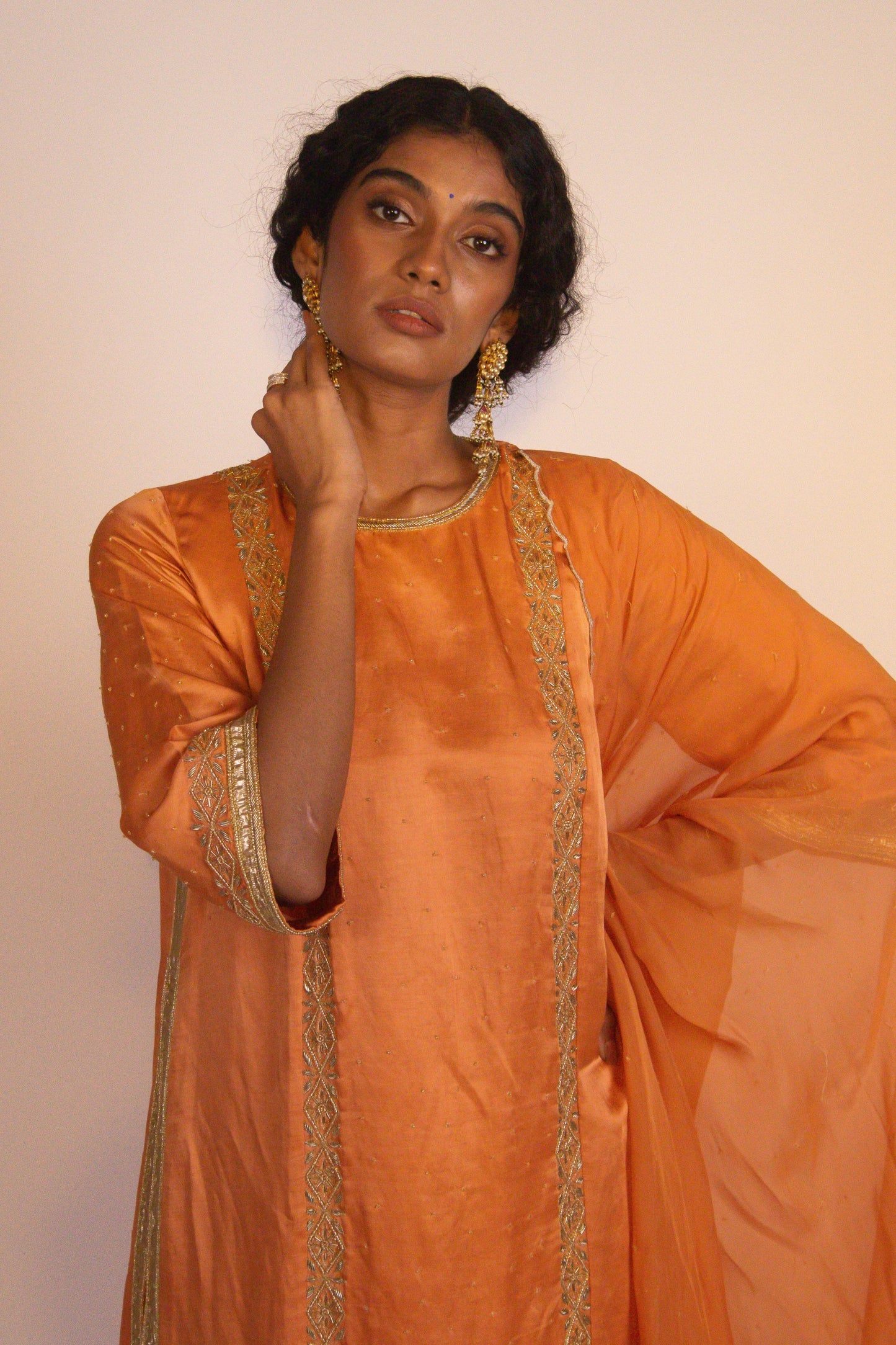 "Reet" - Hand embroidered straight kurta and chudidaar pant set